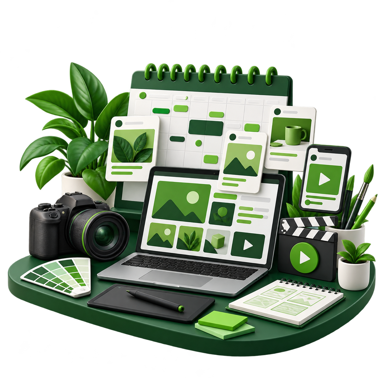 Content marketing and creative development illustration