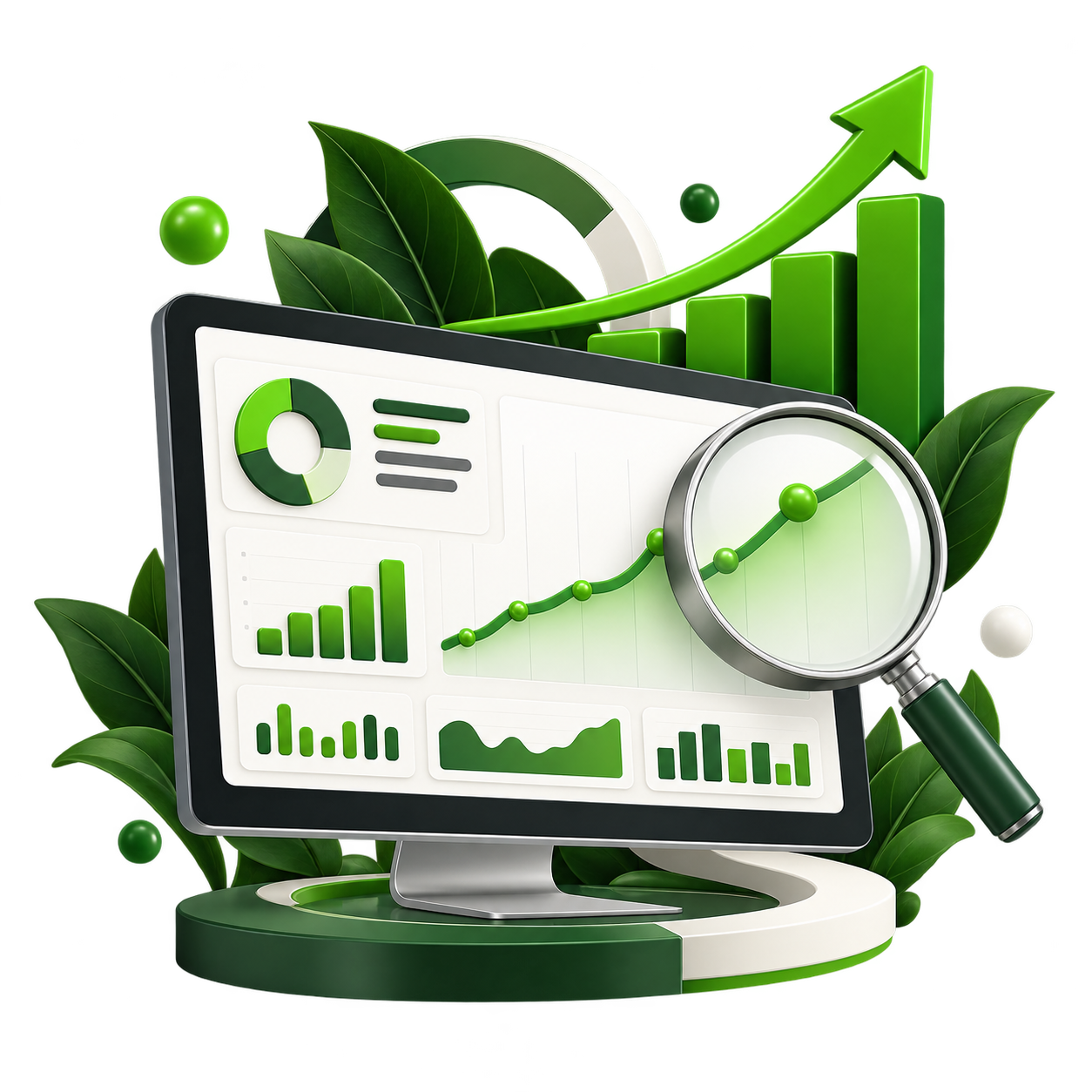 Performance monitoring and digital growth illustration